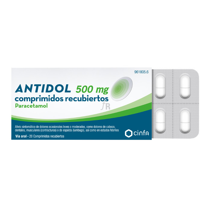 Antidol (500 Mg 20 Comprimidos Recubiertos)