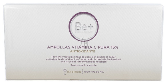 Be+ Ampollas Vitamina C Pura 15% Antioxidante 10 Amp X 2 Ml - Cinfa
