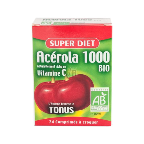 Acerola 1000 Vitamina C 24 Comprimidos Super Diet