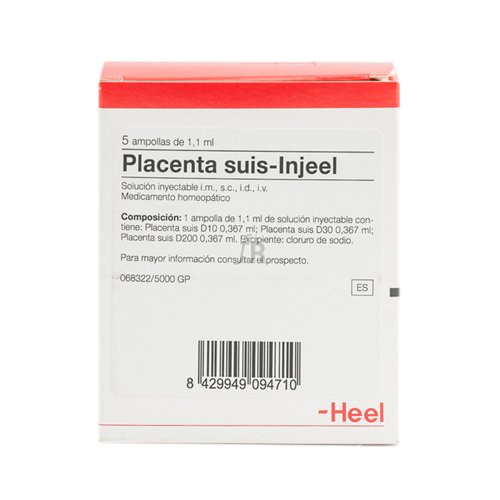 Placenta suis-Injeel 5 ampollas 1,1 ml