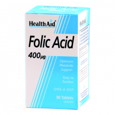 Ácido fólico 400 μg 90 Comprimidos - Health Aid