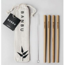 Banbu Set Pajitas De Bambu+Limpiador 4Uds.