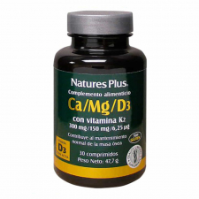 Natures Plus Ca/Mg/D3 + K2 30 Comprimidos